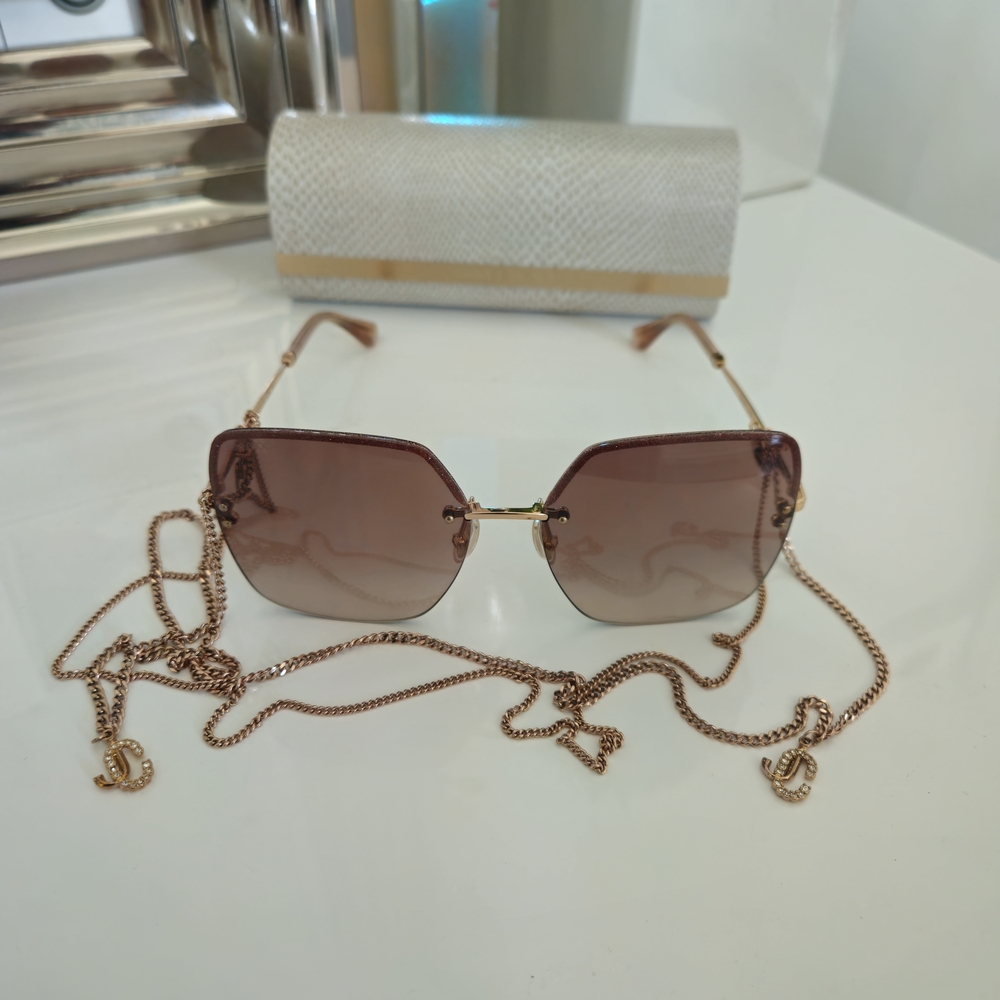 Jimmy Choo Rose Sunglasses with Gold Chain